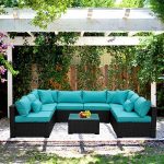 See Outdoor Rattan Sectional Sofa - Patio PE Wicker Conversati .