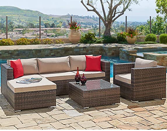 Amazon.com : SUNCROWN Outdoor Patio Furniture Sectional Sofa and .