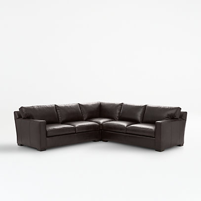 Axis II Brown 3-Piece Leather Sectional Sofa | Crate and Barr