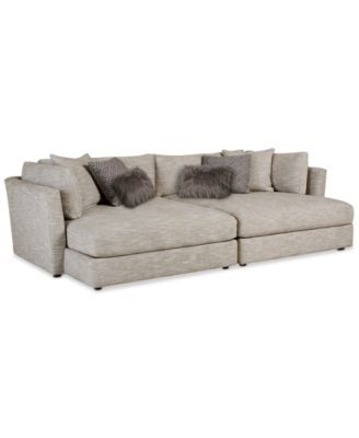 Leonora Sectional Sofa w/ 2 Chaises & 6 Toss Pillows, Created for .