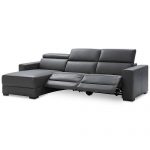 Furniture Nevio 115" 3-pc Leather Sectional Sofa with Chaise, 2 .