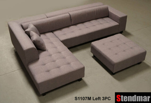 4pc Modern Dark Grey Microfiber Sectional Sofa Chaise Chair .
