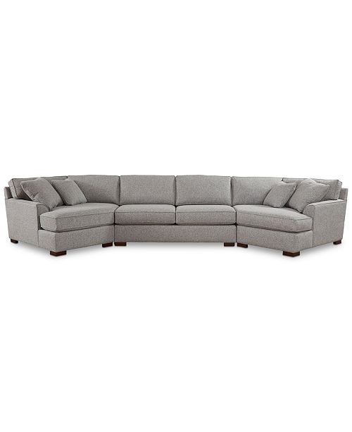Furniture Carena 3-Pc. Fabric Sectional with Apartment Sofa and .