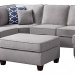 Willowleaf 7Pc Modular Sectional Sofa Chaise Ottoman in Light Gray .