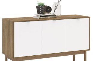 Chique Furniture Sienna Walnut and White Sideboard with 3-Doors .