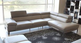 Sleek (Light Grey Leather) Sectional(QUICK SHIP #704833) ITALY .
