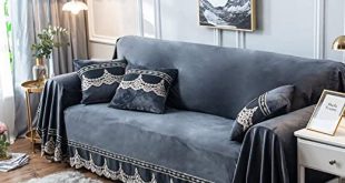 Amazon.com: Plush Sofa Slipcover,1-Piece Vintage Lace Suede Couch .