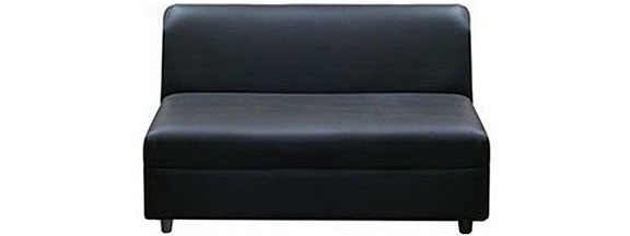 Sofa | Canal | Small 42" Armless Bench | Black Leatherette .