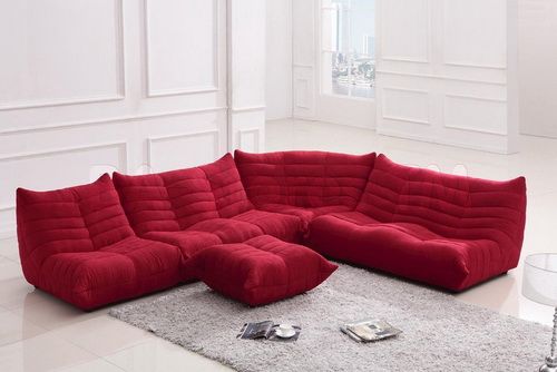 Small Red Sectional Sofa Bed | Fabric sectional sofas, Modern sofa .