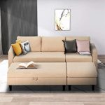 Amazon.com: Esright Small Sectional Sofa with Storage Ottoman and .