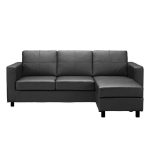 Shop Bonded Leather Small Space Sectional Sofa with Reversible .