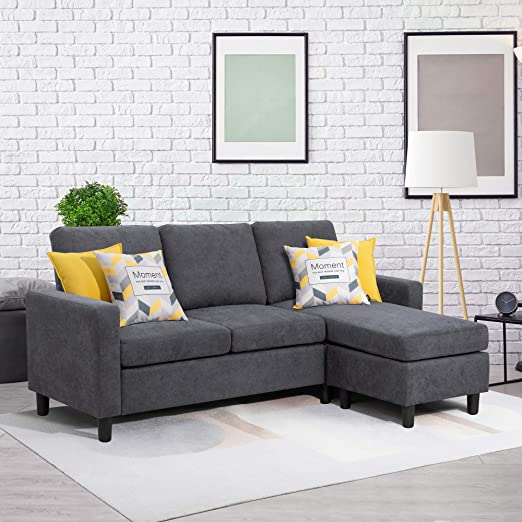 Amazon.com: Walsunny Convertible Sectional Sofa Couch with .