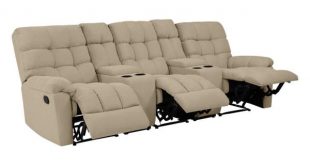 ProLounger 3-Seat Tufted Recliner Sofa with 2-Storage Consoles and .