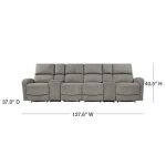 ProLounger Warm Gray Chenille 4-Seat Recliner Sofa with 2-Storage .