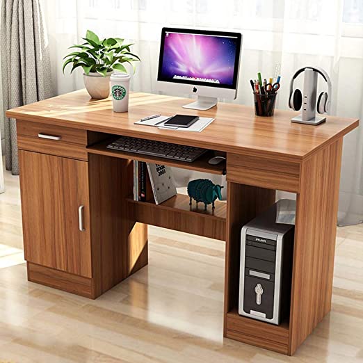 Amazon.com: ALIPC Solid Wood Computer Desk with Keyboard Tray .