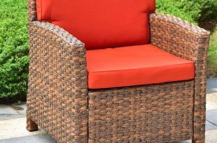 Stapleton Wicker Resin Patio Chair with Cushions & Reviews | Joss .