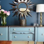 Stillwater Blue Sideboard in a Rainstorm Dining Room - | Painted .