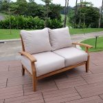 Summerton Teak Loveseat with Cushions | Elegant outdoor furniture .