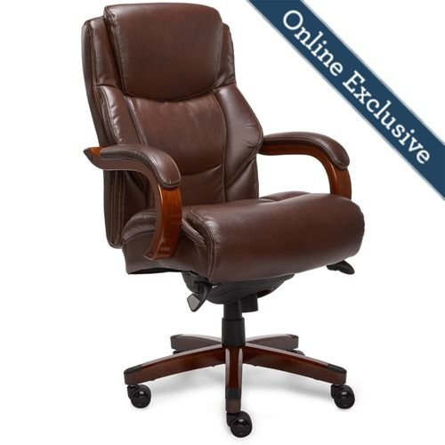Delano Big & Tall Executive Office Chair, Chestnut Marron with .