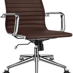 Amazon.com: LUXMOD Mid Back Office Chair with Armrest, Brown .