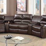 Amazon.com: 5pcs Brown Bonded Leather Reclining Sofa Set Home .