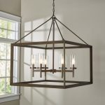 Thorne 6 - Light Lantern Square / Rectangle Pendant with Crystal .