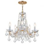 Shop Maria Theresa 5-light Gold/ Crystal Chandelier - Overstock .