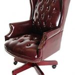 Traditional Executive Chair Button Tufted Style Leather b .