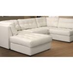 5 Piece Leather Sectional - White | Leather couch sectional .
