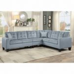 Lantana 4-Pc Gray Fabric Tufted Sectional Sofa by Homelegan