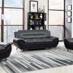 Black & Grey Two-Tone Sofa, Loveseat and Chair S