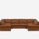 Turner Roll Arm Leather 5-Piece U Shaped Sectional Sofa | Pottery Ba