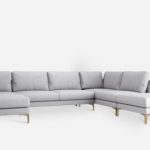 Adams U-Shape Sectional Sofa with Chaise, Dove Gray, Left Facing .