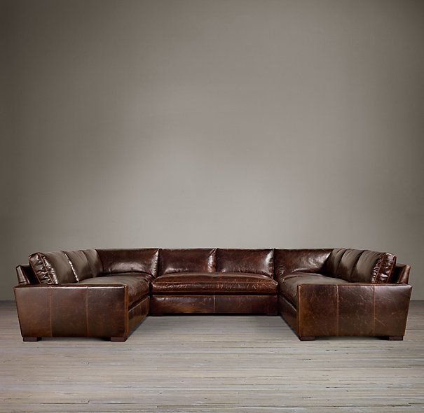 Maxwell Leather U-Sofa Sectional | Sectional sofa, U shaped .