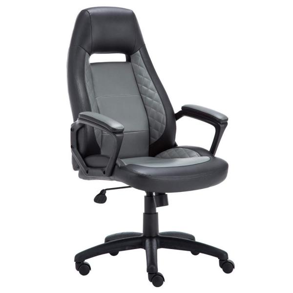 Boyel Living Grey Swivel Executive Office Chair with Unique .