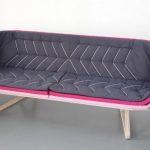 Layered sofa with an unusual sha