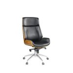 HomeRoots Amelia Black Bonded Leather Upholstered Casters .