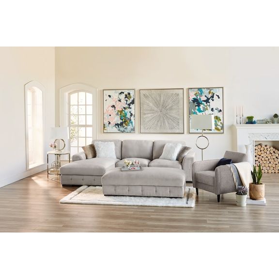 Terry 2-Piece Sectional with Left-Facing Chaise - Cement | Value .