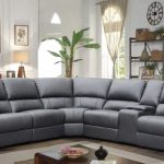 6 pc Vancouver gray breathable leatherette power recliner ends .