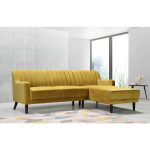 US PRIDE FURNITURE 2-Piece YellowChannel Velvet 3-Seater L-Shaped .