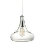 Home Decorators Collection 1-Light Polished Chrome Pendant with .