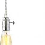 1 White Pendant Cord Light with 1 Vintage Edison Style Bulb .