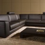 Modern Leather Sectional Sofa with Coffee Table by Tosh Furniture .