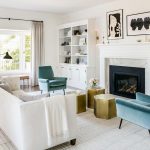 White Sofa with Blue Velvet Chairs - Transitional - Living Room .