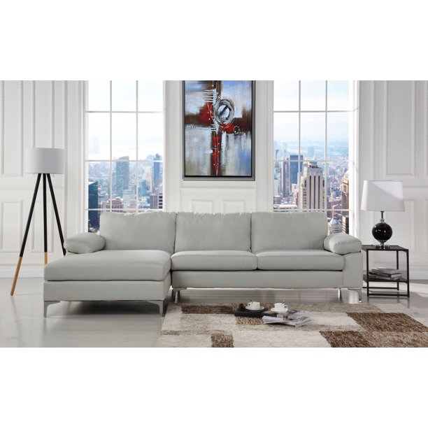 Modern Large Linen Fabric Sectional Sofa, L-Shape Couch with Extra .