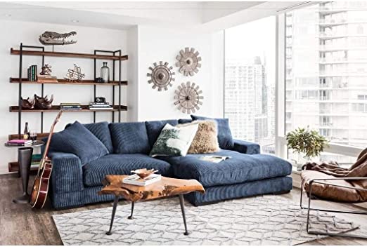 Amazon.com: Modern Style Sectional Sofa - Corduroy Fabric .
