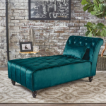 Velvet Chaise Lounge Chair Wide Sofa Green Bedroom Loveseat Living .
