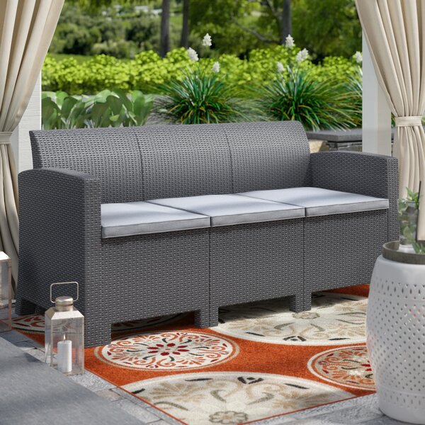 Andover Mills™ Yoselin Patio Sofa with Cushions & Reviews | Wayfa