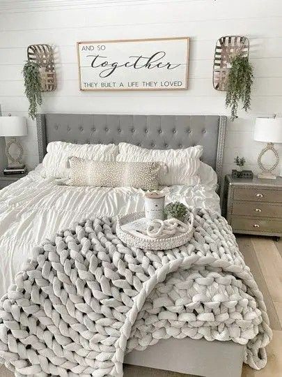 Grey Upholstered Headboard Bedroom Ideas