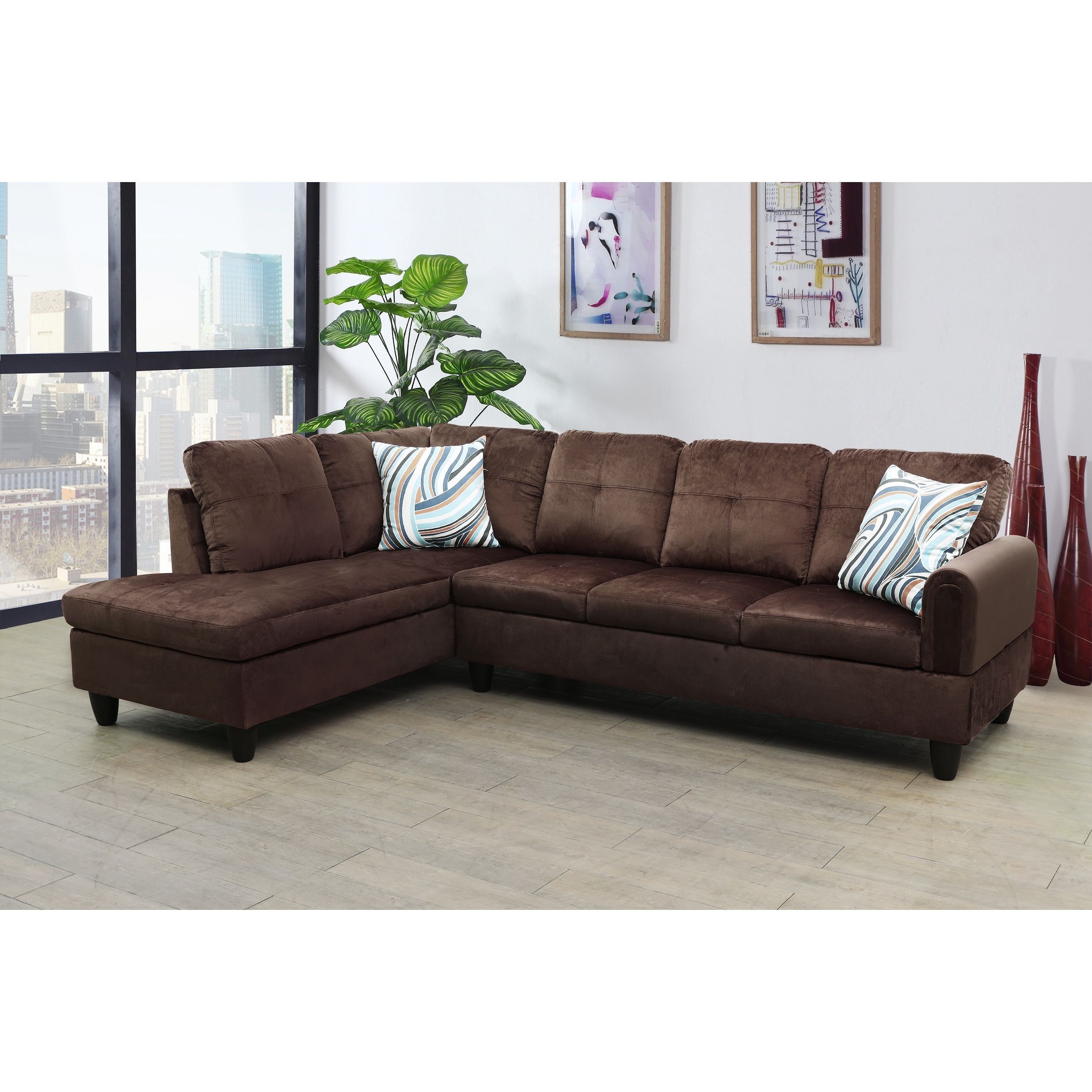 Indulge in Luxury: The Ultimate Chocolate Brown Sectional Sofa with Chaise